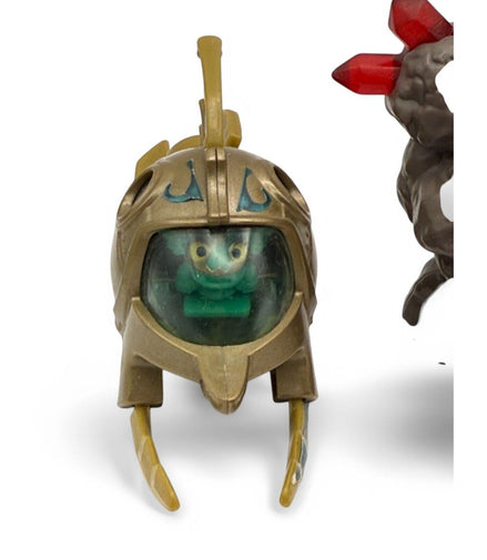 Close-up of a Skylanders Happy Meal toy figure in a helmet