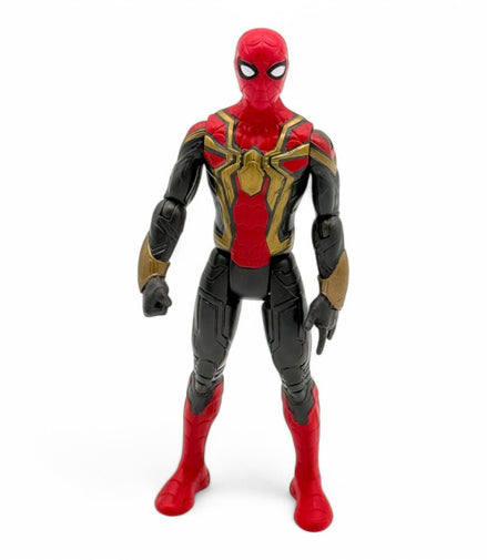 Spider-Man Iron Spider action figure standing upright with red and black suit