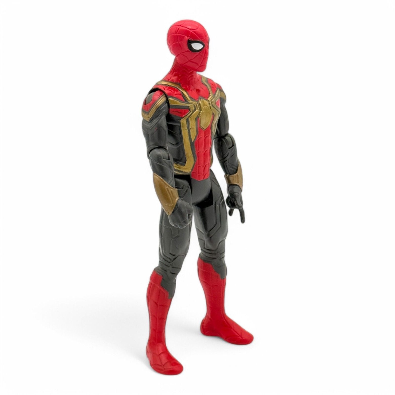 Spider-Man Iron Spider action figure standing upright with red and black suit