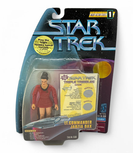Front view of 1997 Star Trek Warp Factor Jadzia Dax action figure in packaging