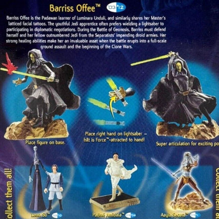 Detailed view of Barriss Offee figure and accessories