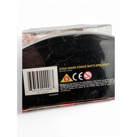 Barcode and product details of the Star Wars Clone Trooper action figure packaging