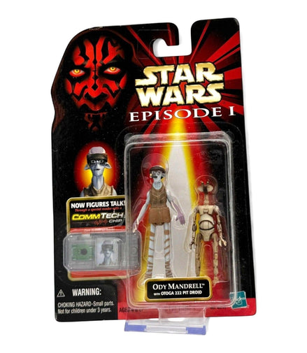 Star Wars Episode I action figure set featuring Ody Mandrell and Otoga 222 Pit Droid in packaging
