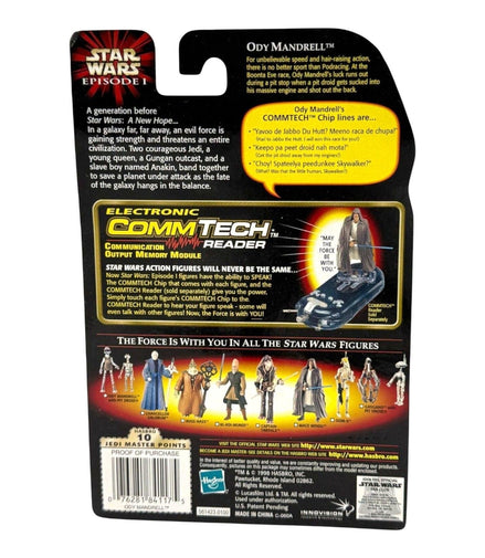 Back view of Star Wars Episode I Ody Mandrell & Otoga 222 Pit Droid action figure packaging