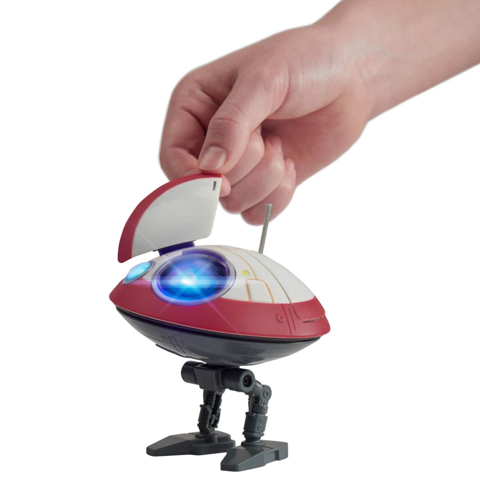 Side view of L0-LA59 Lola droid in packaging