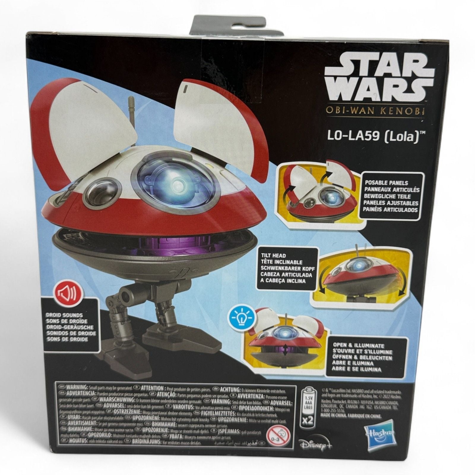 Star Wars L0-LA59 Lola droid in packaging with interactive features