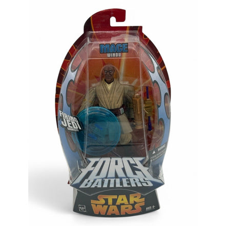 Star Wars Mace Windu action figure in packaging with firing Jedi gauntlet