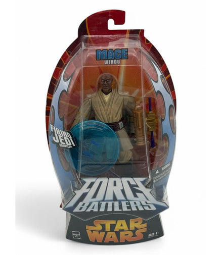 Star Wars Mace Windu action figure in packaging with firing Jedi gauntlet