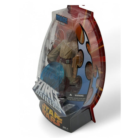 Side view of Mace Windu action figure packaging showing accessories
