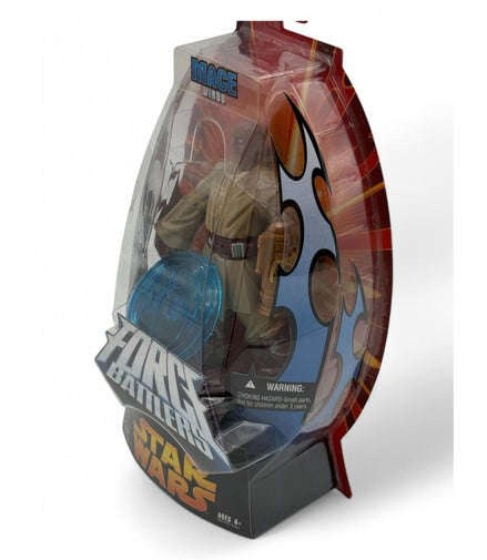 Side view of Mace Windu action figure packaging showing accessories