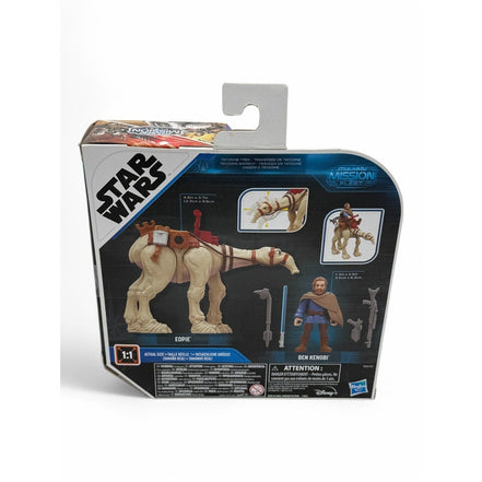 Detailed view of Eopie and Obi-Wan Kenobi figures
