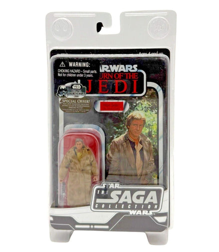 Star Wars Saga Collection Han Solo Figure with Trench Coat DisplayStar WarsStar Wars Action Figure2006 Collectible3.75 inch figureAction Figure1