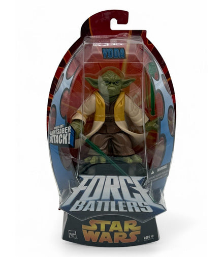 Yoda action figure in packaging with hover pod accessory