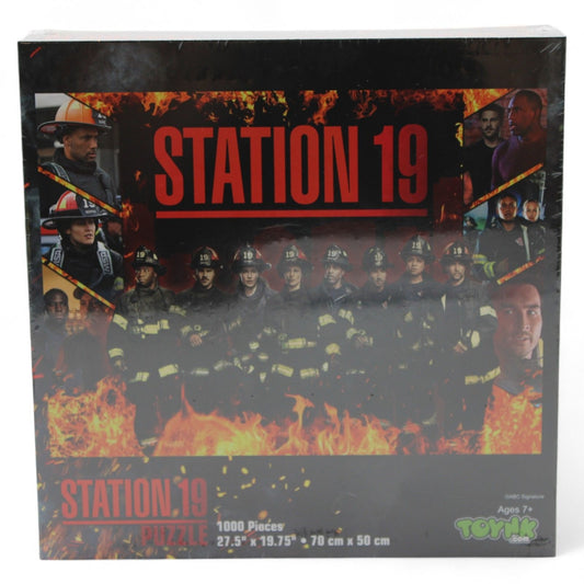 Station 19 collage 1000-piece jigsaw puzzle by Toynk features the main cast in vibrant artwork, boxed and brand new for fans aged 7 and up.
