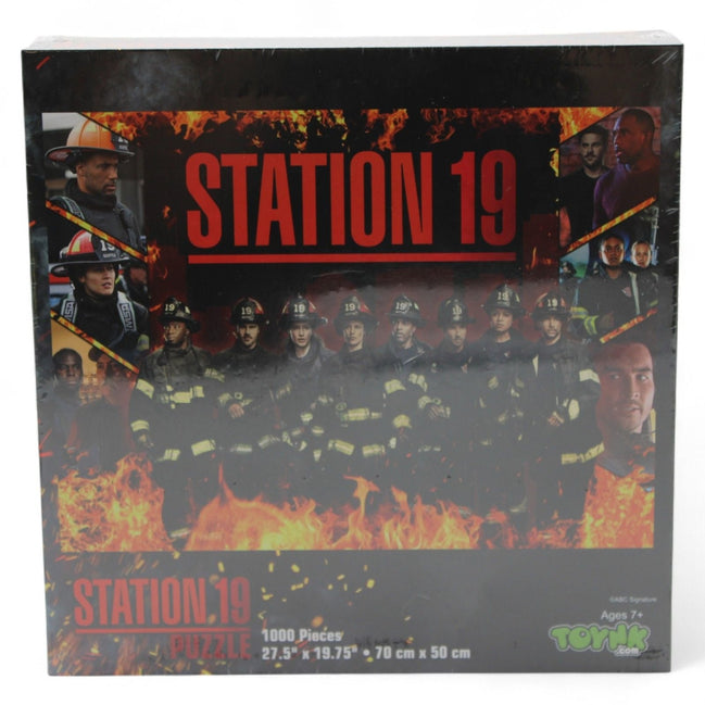 Station 19 jigsaw puzzle box featuring firefighter theme and 1000 pieces