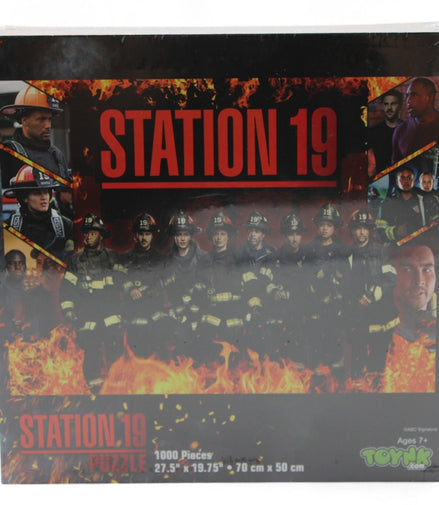 Station 19 jigsaw puzzle box featuring firefighter theme and 1000 pieces