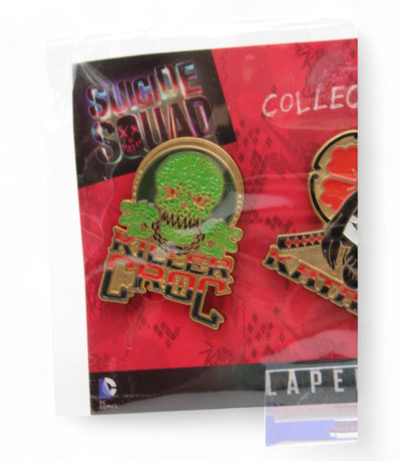 Close-up of Killer Croc enamel pin from the Suicide Squad set