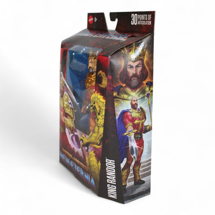 Side view of King Randor action figure packaging