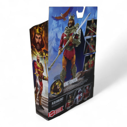 Back view of King Randor action figure packaging