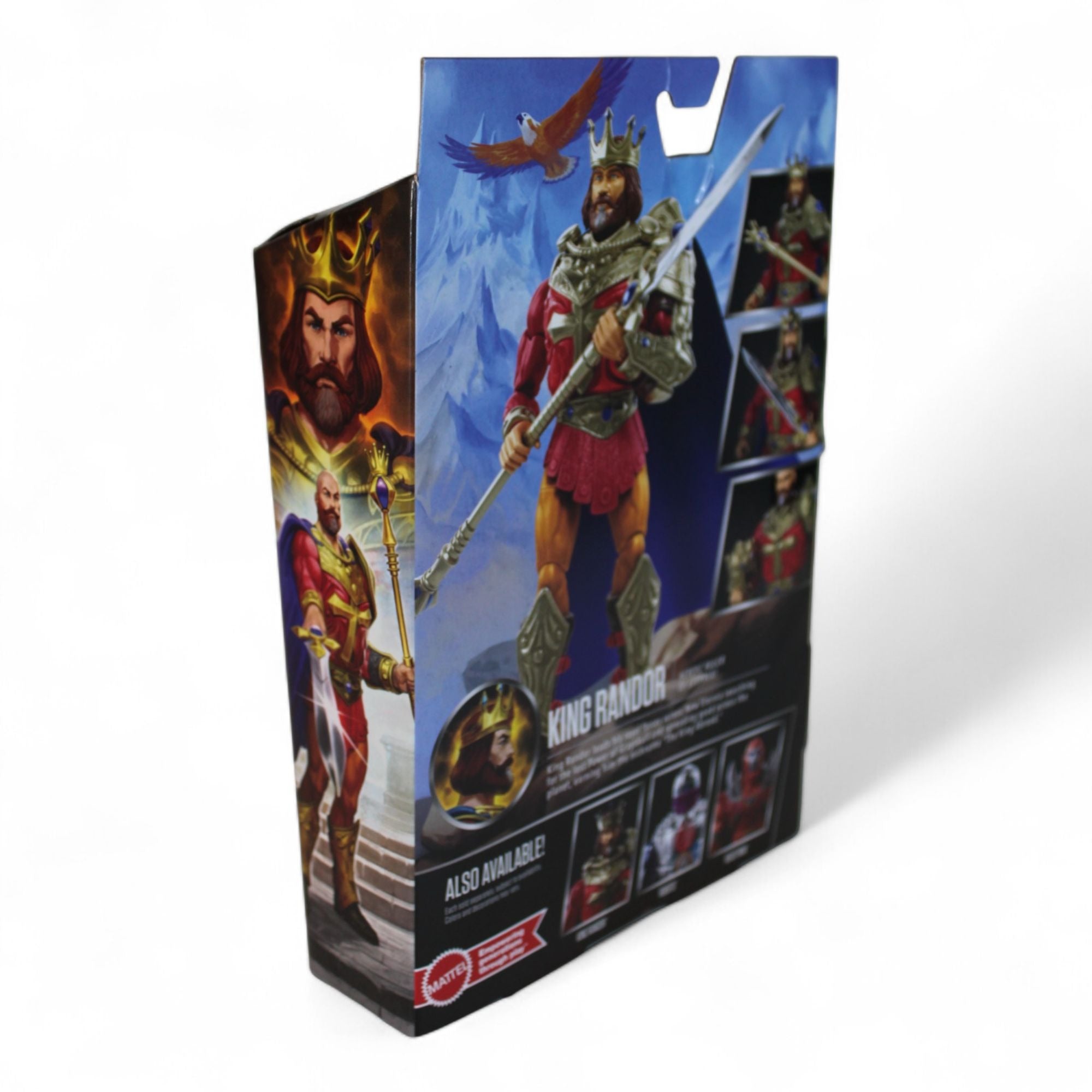 Back view of King Randor action figure packaging