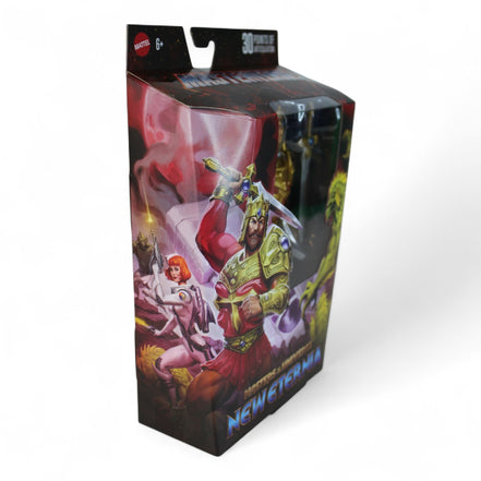 Front view of King Randor action figure packaging