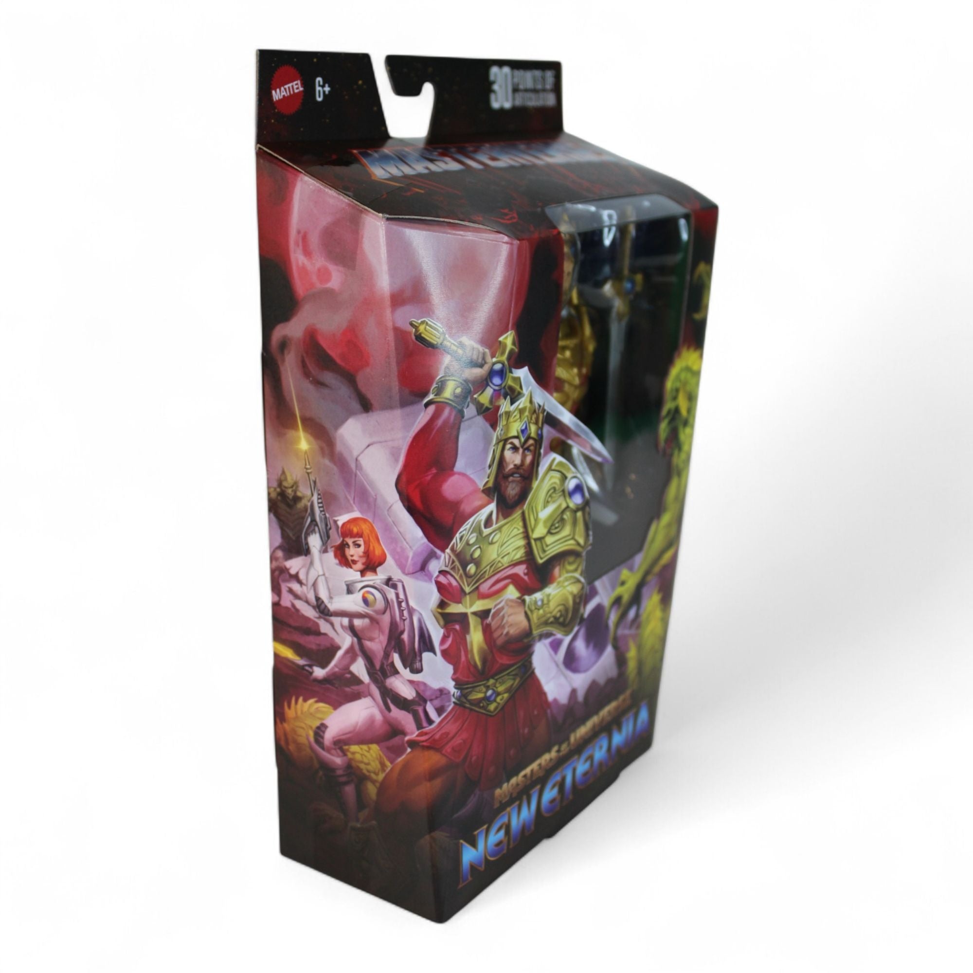 Front view of King Randor action figure packaging