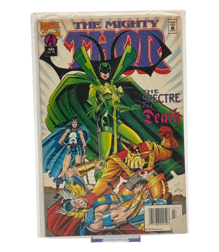 The Mighty Thor #488 comic cover featuring Thor and the Spectre of Death