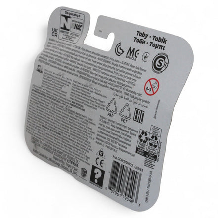 Side angle of Thomas & Friends Toby engine packaging