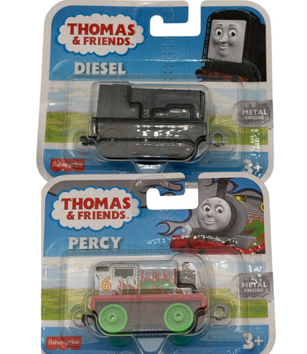 Thomas & Friends Diesel and Percy metal engines in packaging