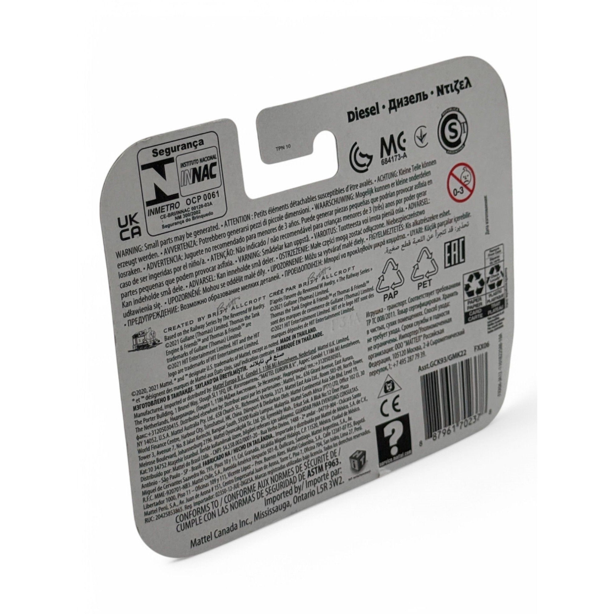 Thomas & Friends Diesel and Percy metal engines in packaging