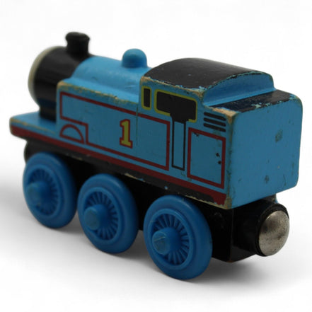 Thomas the Tank Engine wooden toy train with blue and black design