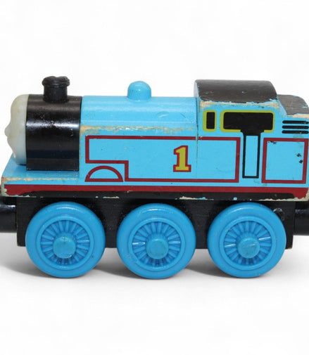 Thomas the Tank Engine wooden toy train with blue and black design