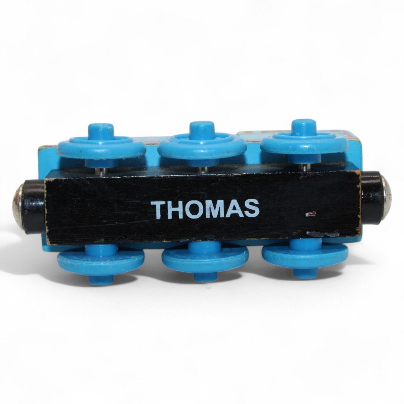 Thomas the Tank Engine wooden toy train with blue and black design