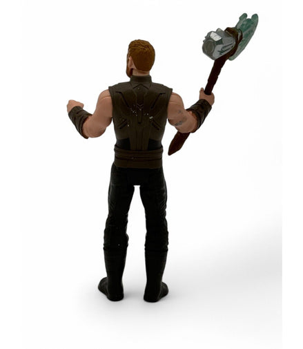 Back view of Thor action figure with Stormbreaker