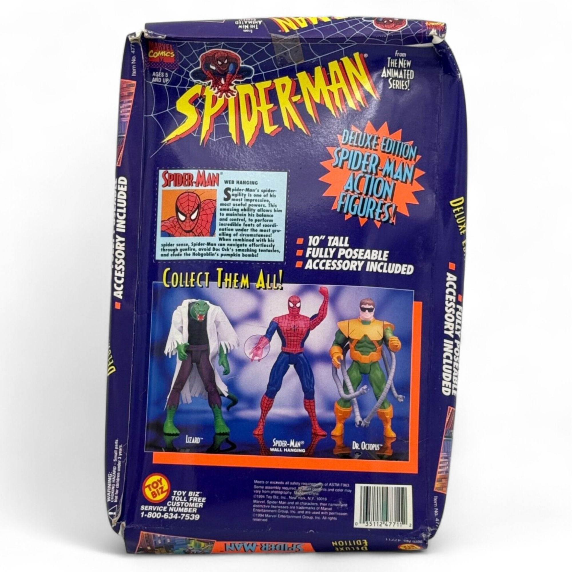 Toy Biz Spider - Man 10 Inch Poseable Figure Deluxe Edition 1994 - Flip Side CollectiblesMarvel Action FiguresToy Biz