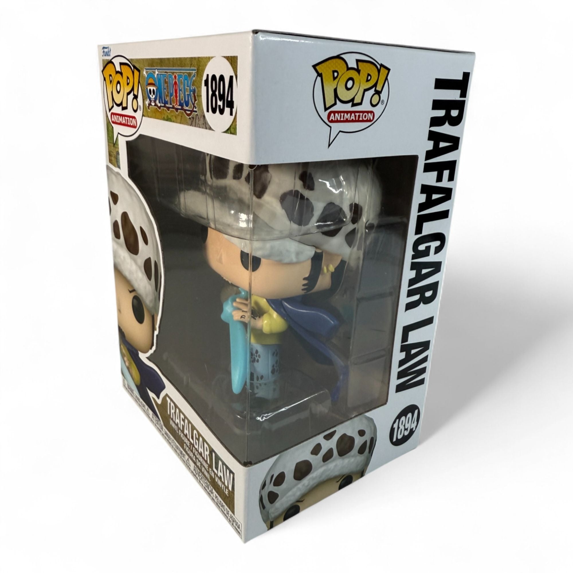 Side view of Trafalgar Law Funko Pop Vinyl Figure box
