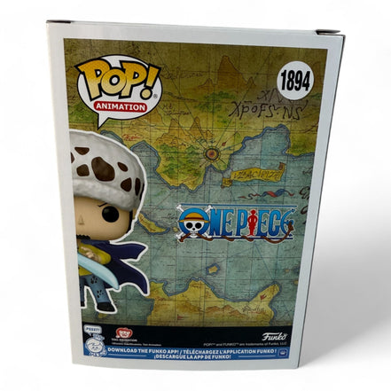 Map design on Trafalgar Law Funko Pop Vinyl Figure box