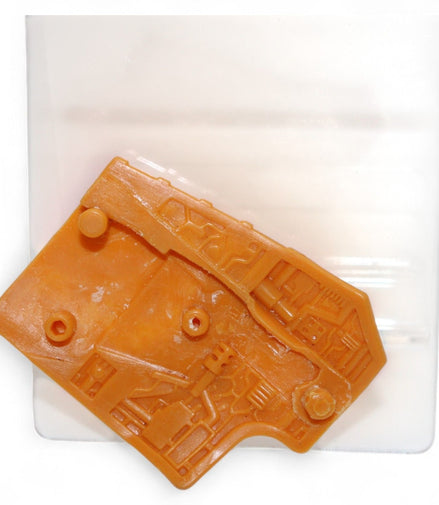 Back view of orange plastic replacement part for Transformer Armada Unicron
