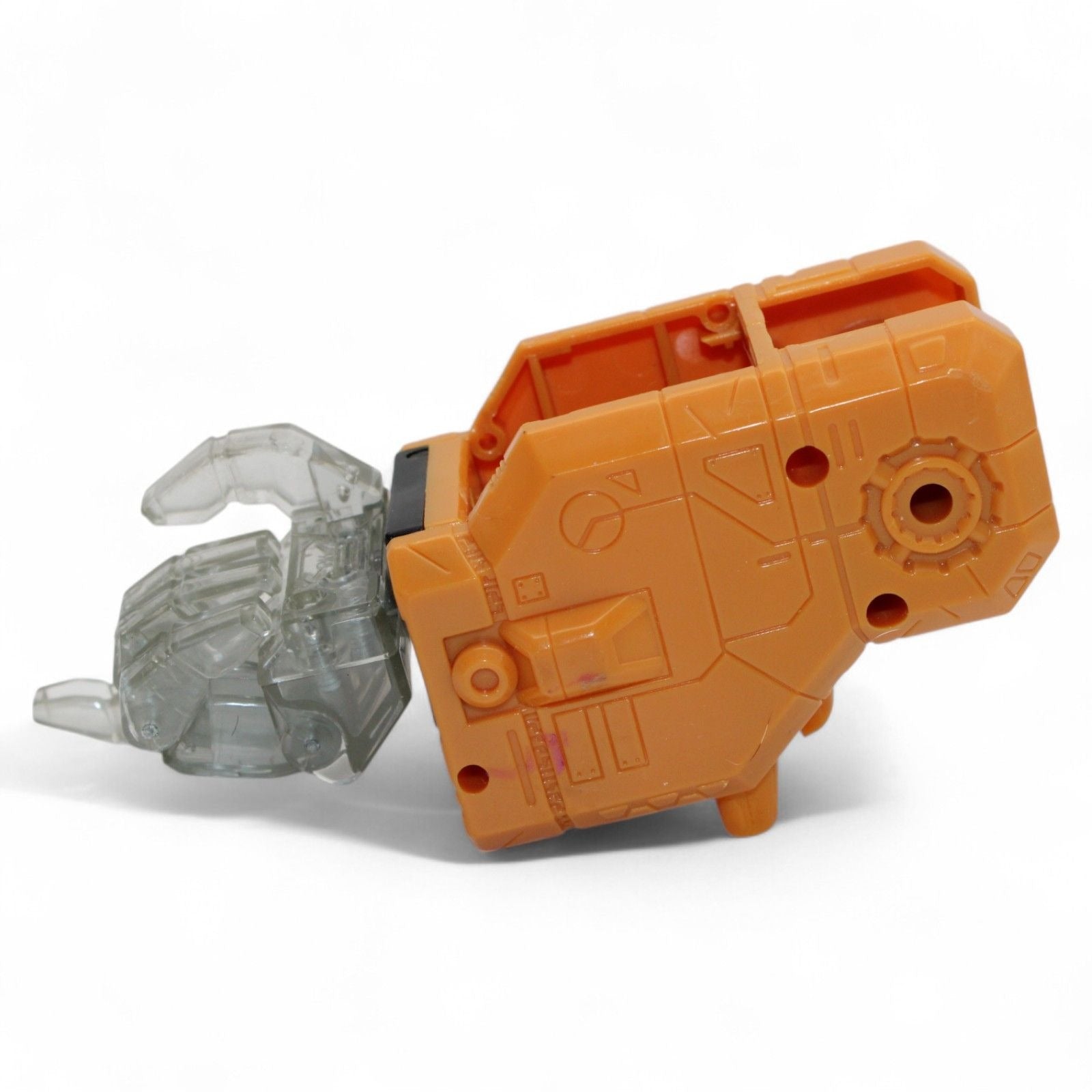 Detailed view of Transformers Armada Unicron arm replacement part in orange and transparent