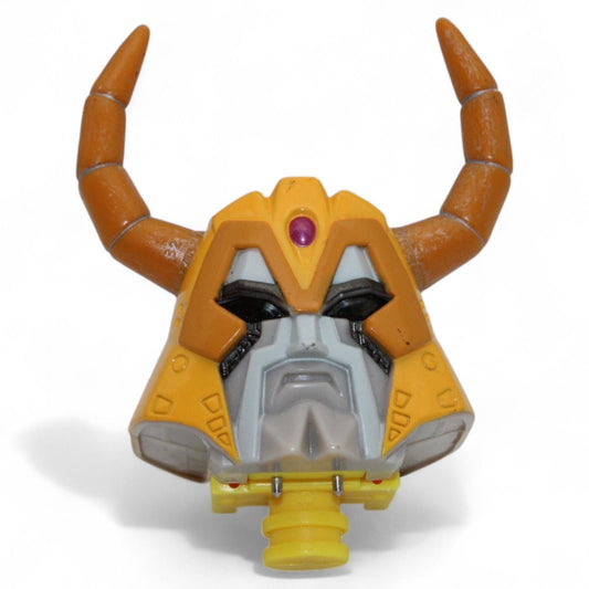 Front view of Transformers Armada Unicron headpiece replacement in yellow and brown
