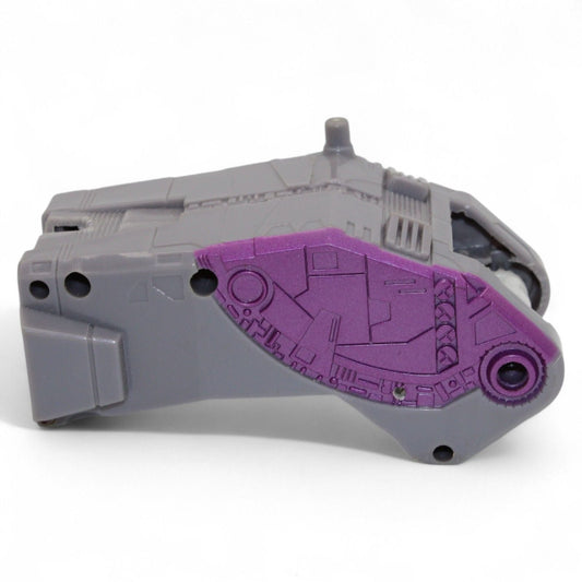 Transformers Armada Unicron right front lower leg replacement part in gray and purple plastic
