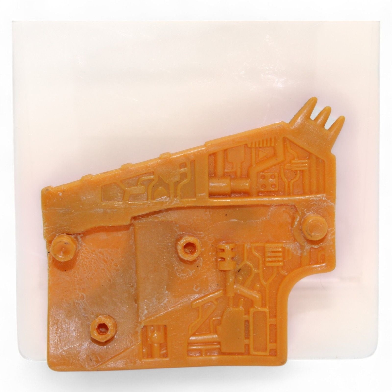 Orange and purple Transformers Armada Unicron shoulder replacement part back view