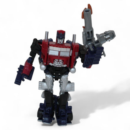 Transformers Dark of the Moon Battle Steel Optimus Prime action figure in robot mode, incomplete with no accessories
