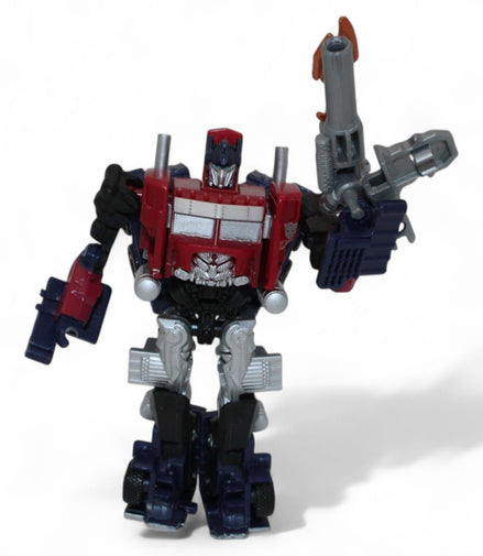 Transformers Dark of the Moon Battle Steel Optimus Prime action figure in robot mode, incomplete with no accessories
