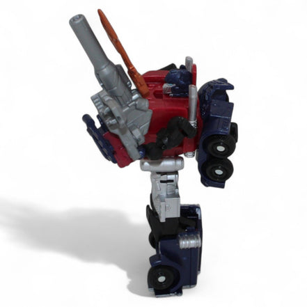 Transformers Dark of the Moon Battle Steel Optimus Prime action figure in robot mode, incomplete with no accessories
