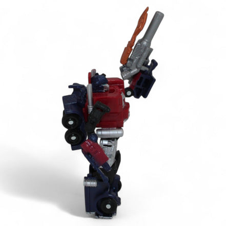 Transformers Dark of the Moon Battle Steel Optimus Prime action figure in robot mode, incomplete with no accessories
