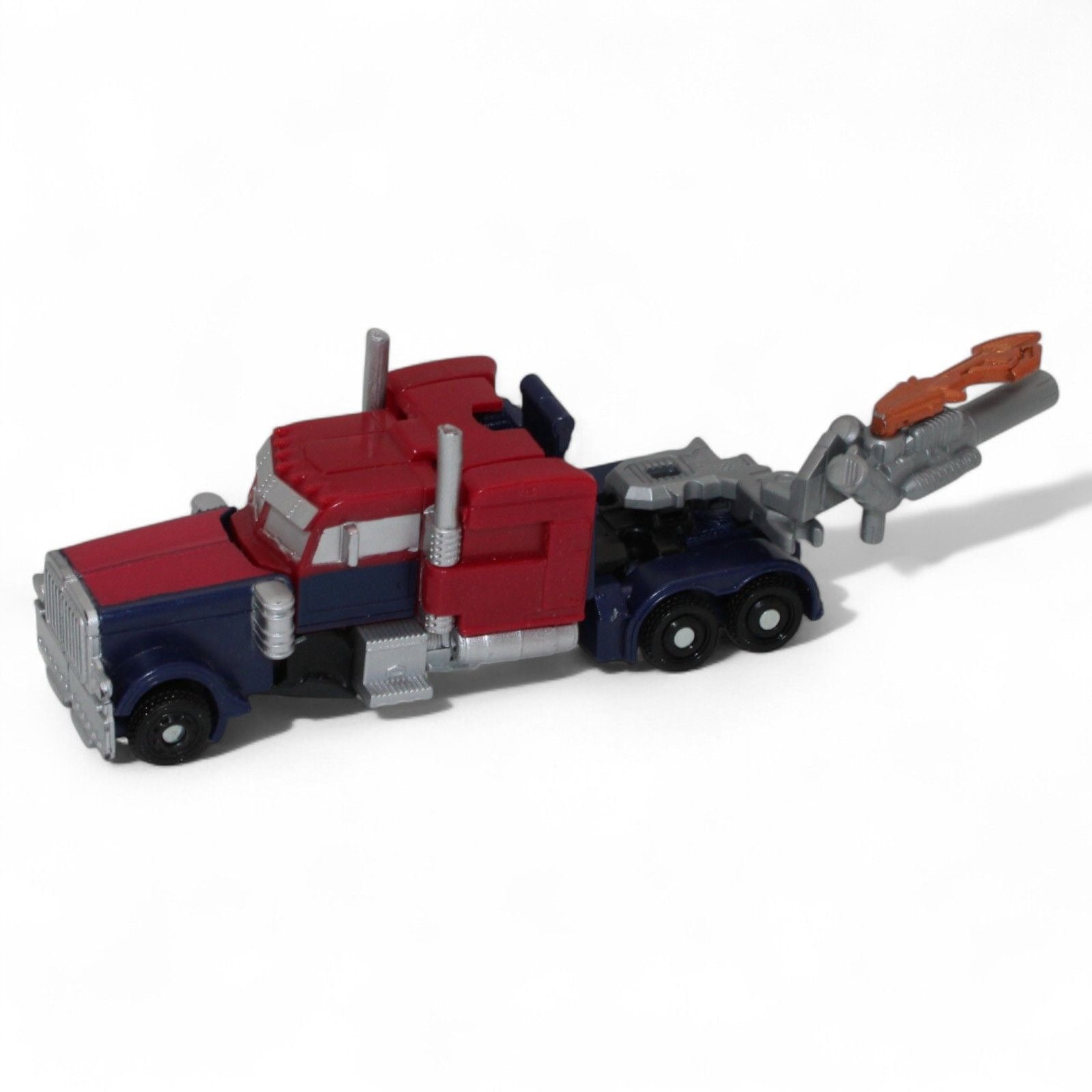 Transformers Dark of the Moon Battle Steel Optimus Prime action figure in robot mode, incomplete with no accessories
