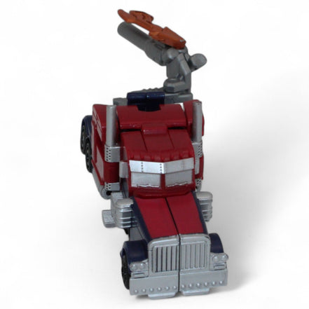 Transformers Dark of the Moon Battle Steel Optimus Prime action figure in robot mode, incomplete with no accessories
