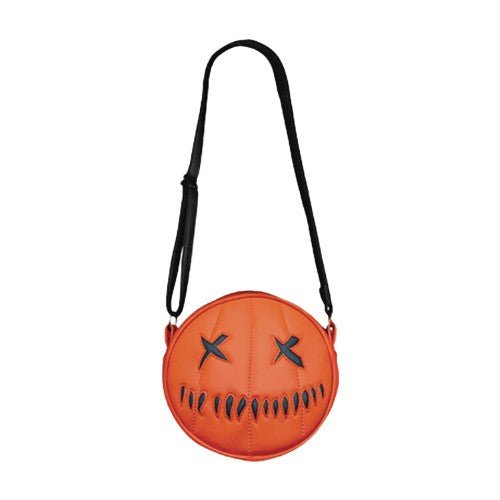 Trick R Treat Sam O Lantern Bag with black strap and stitched face design