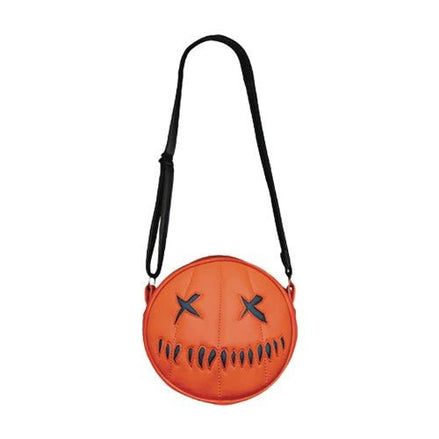 Trick R Treat Sam O Lantern Bag with black strap and stitched face design